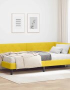 vidaXL Ъглова рамка за легло Жълто 100 x 200 cm Кадифе