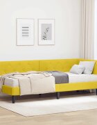 vidaXL Ъглова рамка за легло Жълто 80 x 200 cm Кадифе
