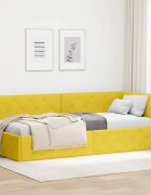 vidaXL Ъглова рамка за легло Жълто 80 x 200 cm Кадифе