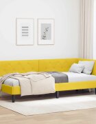 vidaXL Ъглова рамка за легло Жълто 80 x 200 cm Кадифе