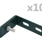 vidaXL Ъглови крепежни планки 10 комплекта зелени