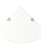 vidaXL Ъглови рафтове 2 бр прозрачно стъкло с държачи хром 25x25 см