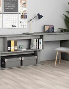 vidaXL Ъглово бюро бетонно сиво 200x50x76 см инженерно дърво