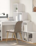 vidaXL Ъглово бюро Бяло 1015 x 1495 x 1495 см Инженерна дървесина