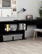 vidaXL Ъглово бюро черно 200x50x76 см инженерно дърво