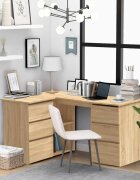 vidaXL Ъглово бюро дъб сонома 145x100x76 см инженерно дърво