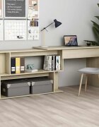 vidaXL Ъглово бюро дъб сонома 200x50x76 см инженерно дърво