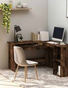 vidaXL Ъглово бюро опушен дъб 120x140x75 см инженерно дърво