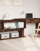 vidaXL Ъглово бюро опушен дъб 200x50x76 см инженерно дърво