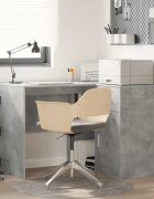 vidaXL Ъглово бюро с чекмедже с рафт Циментено сиво 102 x 88 x 75 см