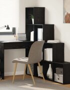 vidaXL Ъглово бюро с рафт Черния дъб 1015 x 1495 x 1495 см