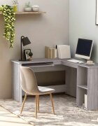 vidaXL Ъглово бюро сив сонома 120x140x75 см инженерно дърво