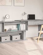 vidaXL Ъглово бюро сив сонома 200x50x76 см инженерно дърво