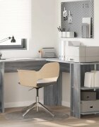 vidaXL Ъглово бюро Сив Сонома Инженерна дървесина 140 x 1135 x 75 см