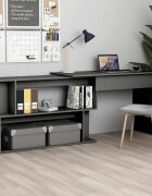 vidaXL Ъглово бюро сиво 200x50x76 см ПДЧ