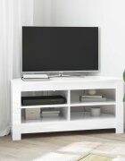 vidaXL Ъгловшкафзателевизор 102 x 405 x 45 см Висок гланц бяло