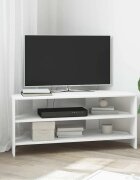vidaXL Ъгловшкафзателевизор 102x405x45см Бяло Инженерна дървесина