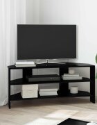 vidaXL Ъгловшкафзателевизор 102x405x45см Черно Инженерна дървесина