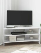vidaXL Ъгловшкафзателевизор 102x405x45см Висок гланц бяло