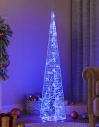 vidaXL Акрилен декоративен LED светещ конус син 120 см