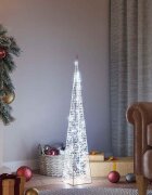 vidaXL Акрилен декоративен LED светещ конус студено бял 90 см
