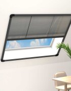 vidaXL Алуминиев плисе комарник за прозорци антрацит 120x120 см