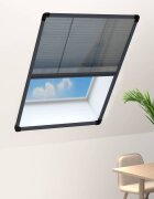 vidaXL Алуминиев плисе комарник за прозорци антрацит 80x120 см