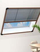 vidaXL Алуминиев плисе комарник за прозорци кафяв 120x120 см