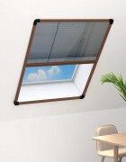 vidaXL Алуминиев плисе комарник за прозорци кафяв 60x80 см