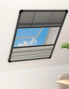 vidaXL Алуминиев плисе комарник за прозорци със сенник 60x80 см