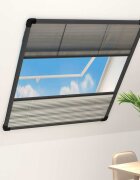 vidaXL Алуминиев плисе комарник за прозорци със сенник 80x100 см
