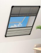 vidaXL Алуминиев плисе комарник за прозорци със сенник 80x120 см