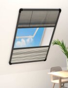 vidaXL Алуминиев плисе комарник за прозорци със сенник 80x160 см