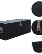 vidaXL Алуминиева кутия 1085x370x400 см черна