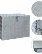 vidaXL Алуминиева кутия 610x430x455 мм сребриста