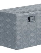 vidaXL Алуминиева кутия 70x24x42 см трапецовидна сребриста