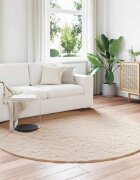 vidaXL Анти-слип изкуствен килим от заешка козина OLITE Таупе Ø 160 cm