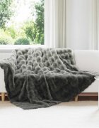 vidaXL Анти-слип изкуствено одеяло от заешка козина Olite 4 бр.
