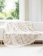 vidaXL Анти-слип изкуствено одеяло от заешка козина Olite 4 бр. Бяло