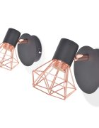 vidaXL Аплик за стена 2 бр E14 черно и мед