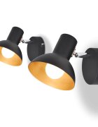 vidaXL Аплици за стена 2 бр за 2 крушки E27 черно и златисто