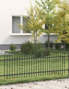 vidaXL Аркова ограда с колче DRONTEN 200 x 110 см Черно