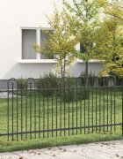 vidaXL Аркова ограда с колче DRONTEN 200 x 130 см Черно