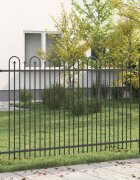 vidaXL Аркова ограда с колче DRONTEN 200 x 166 см Черно