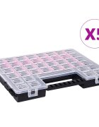 vidaXL Асортиментни кутии 5 бр с регулируеми разделители 385x283x50 мм