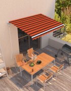 vidaXL Автоматичен прибиращ се сенник 300x250 см оранжево и кафяво