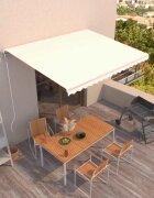 vidaXL Автоматичен прибиращ се сенник 450x350 см кремав