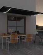 vidaXL Автоматичен сенник LED и сензор за вятър 500x300 см антрацит