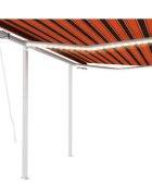 vidaXL Автоматичен сенник LED сензор за вятър 35x25 м оранжев/кафяв