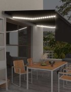 vidaXL Автоматичен сенник с щора LED и сензор за вятър 4x3 м антрацит